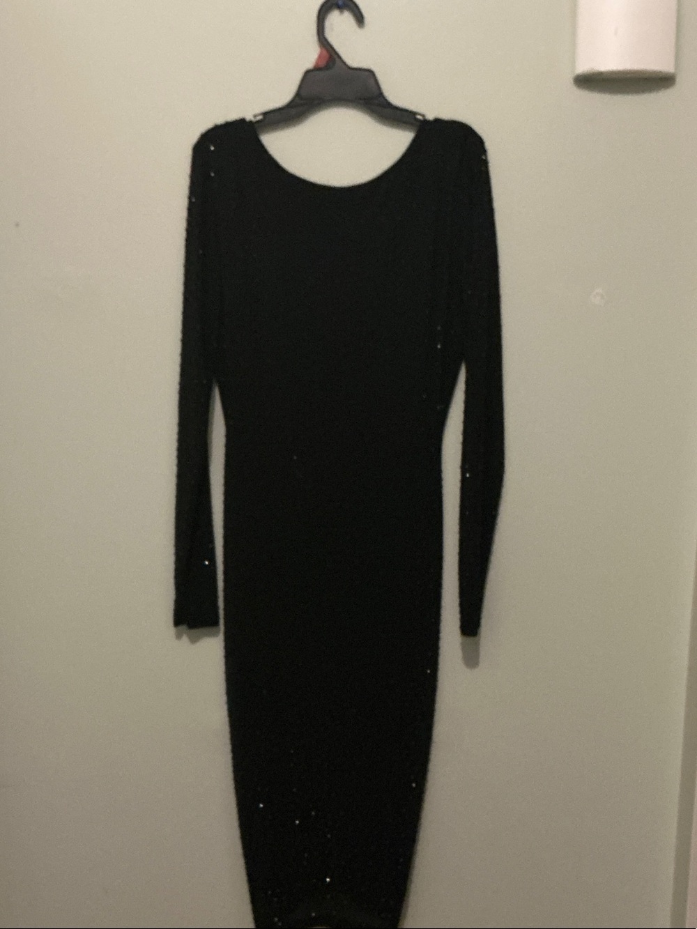 Symphony Black Long-Sleeve Sequin Bodycon Dress